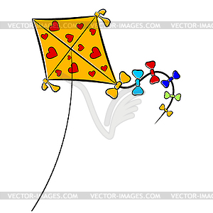 Cartoon kite. - vector clipart