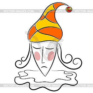 Figure head Pierrot. - vector image