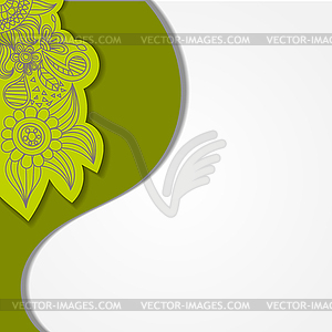 Green background with floral elements. - vector clipart