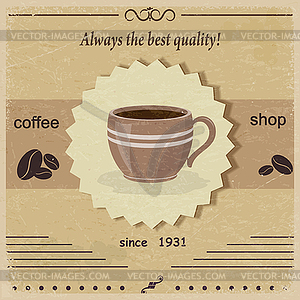 Vintage label coffee shop. - vector clip art