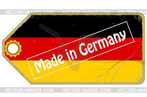 Vintage label with flag of Germany - vector image