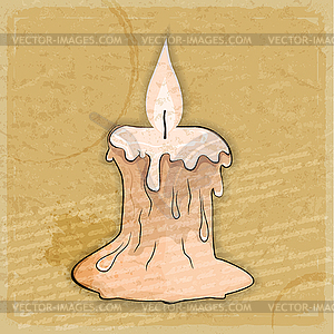 Vintage paper background with candles - vector clip art