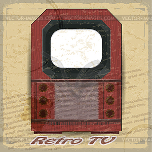 Retro TV on vintage background - vector clip art