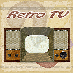 Old television on vintage backgroundTV on vintage - royalty-free vector clipart