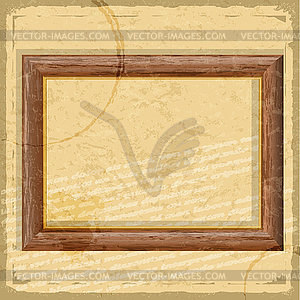 Vintage card with picture of wooden frames and - vector image