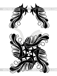 Elegant Black-white Tribal Tattoo Design - royalty-free vector clipart