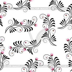 Seamless texture with flowers thistle - vector clipart