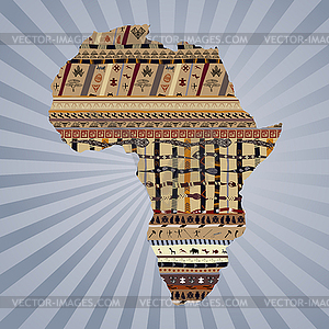 Abstract silhouette of Africa with traditional - vector clipart