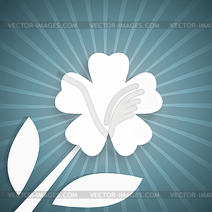 Abstract background with rays and white flower - vector clip art