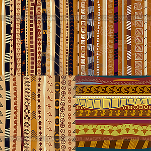 Set of color patterns primitive tribal pattern - vector clipart