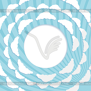 Abstract circular background with clouds - vector image
