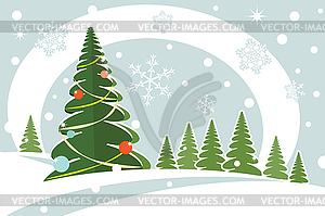 Snowy christmas firtree - vector clipart