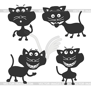 Funny Black Cats - vector image