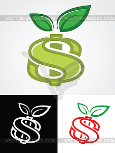 Apple as Dollar Sign - vector clipart / vector image