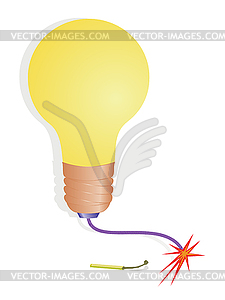 Match and Lightbulb - vector image