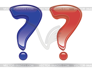 Question marks in glossy style - vector clipart