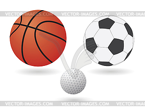 Набор мячей - изображение в векторном формате