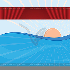 Sun and sea - vector clip art