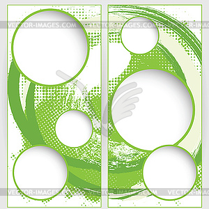 Blank round web template on green grunge background - vector clipart