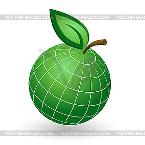 Earth Globe as Apple Symbol - vector clip art