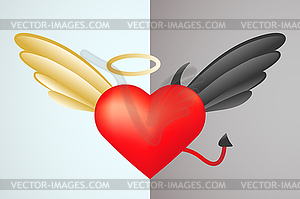 Two heart parts - vector image