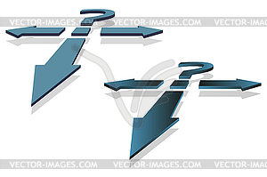 Question Mark and Arrows - vector image