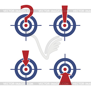 Target with marks and arrows - vector clipart