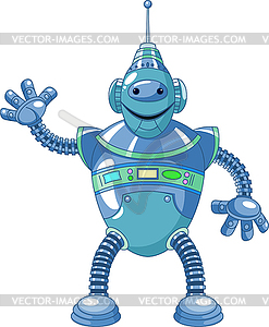 Cute cartoon robot - vector clipart