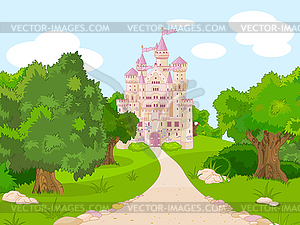 Замок на холме - стоковое векторное изображение