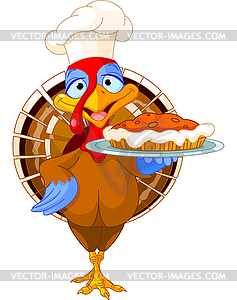 Turkey and Pie - vector clipart