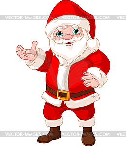 Santa Claus showing to copy space - vector clip art