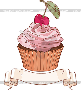 Beautiful cupcake - vector image