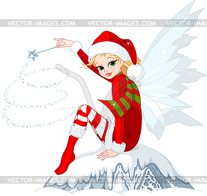 Christmas fairy - vector clip art