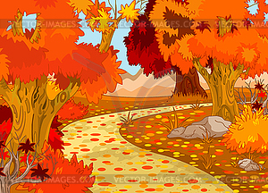 Autumn Forest Landscape - vector image