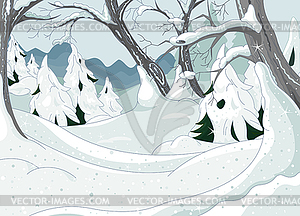 Winter Forest - vector clipart