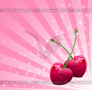 Love Cherry background - vector clipart / vector image
