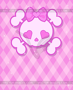 Cute Skull background - vector clipart