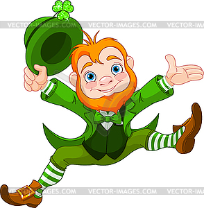 Счастливые Leprechaun - векторное графическое изображение