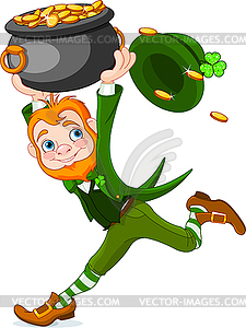 Running Leprechaun - vector image