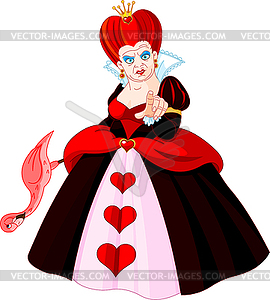 Angry Queen of Hearts - vector clipart