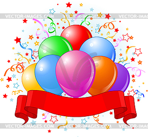 Birthday balloons design - vector clip art