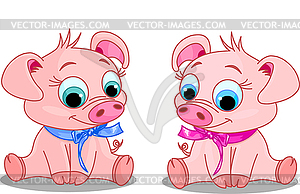 Baby pigs - vector clipart