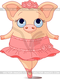 Pig Ballerina - vector clipart