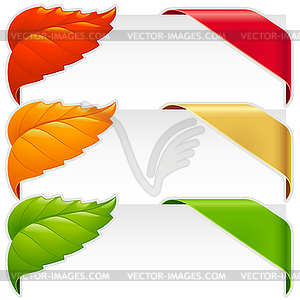 Corner ribbons set - vector clipart