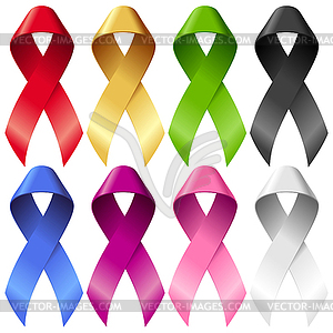 Breast ribbons set - vector clipart