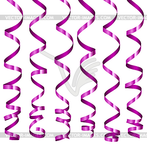 Holiday serpentine ribbons set - vector clipart