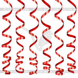 Holiday serpentine ribbons set - vector image