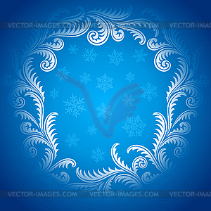 Frost Pattern frame. Winter window style border - royalty-free vector clipart