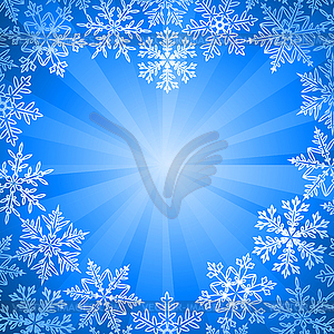 Snow frame in shape of heart - vector image