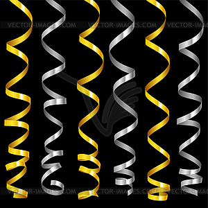 Holiday serpentine ribbons set - vector image